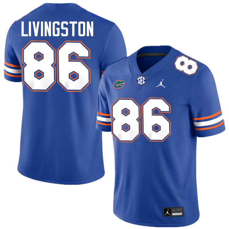 #86 Tony Livingston Gators Jersey,Florida Gators College Football Jerseys Stitched-Royal
